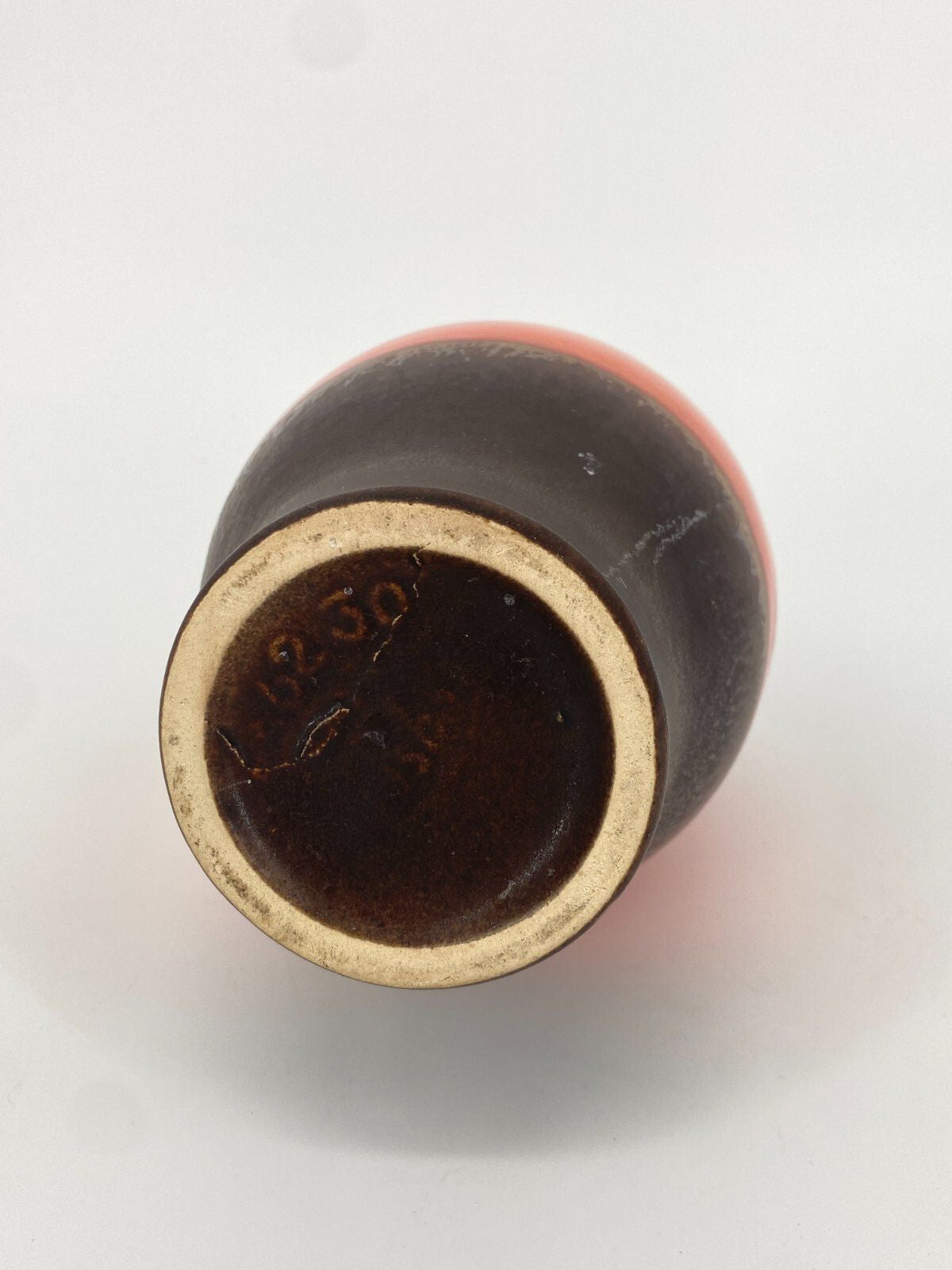* JASBA STUDIOKERAMIK VASE W.-GERMANY ORANGE BRAUN 60ER 70ER