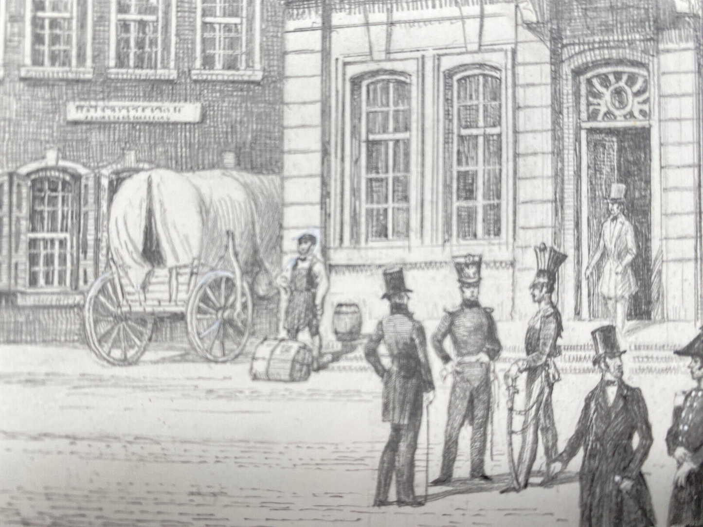 HEINZ WEHLISCH  ZEICHNUNG DÜREN MARKTPLATZ UM 1810 ORIGINAL HANDSIGNIERT