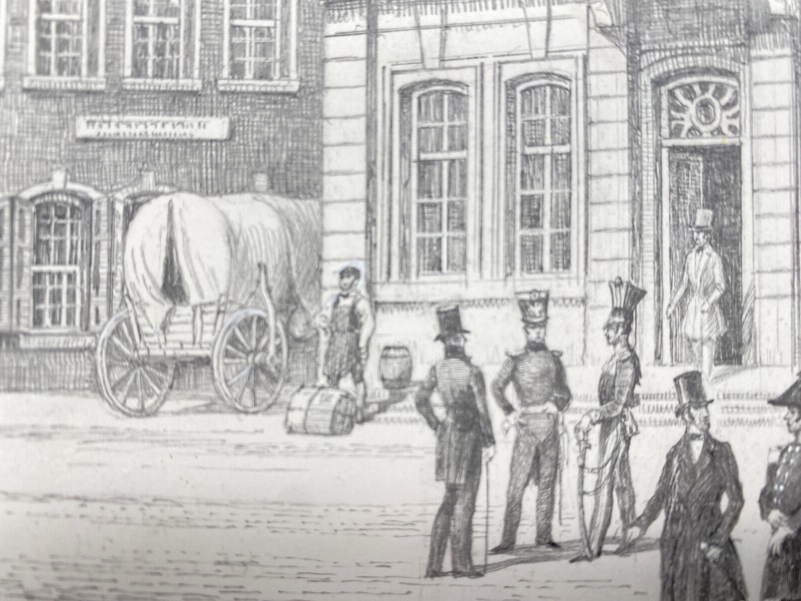 HEINZ WEHLISCH  ZEICHNUNG DÜREN MARKTPLATZ UM 1810 ORIGINAL HANDSIGNIERT