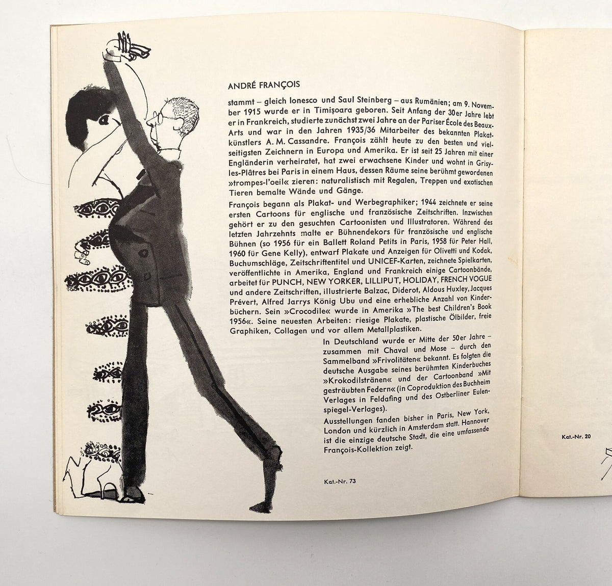 ANDRE FRANCOIS KRITISCHE GRAFIK WILHELM BUSCH MUSEUM HANNOVER 1967 KATALOG BRUSB