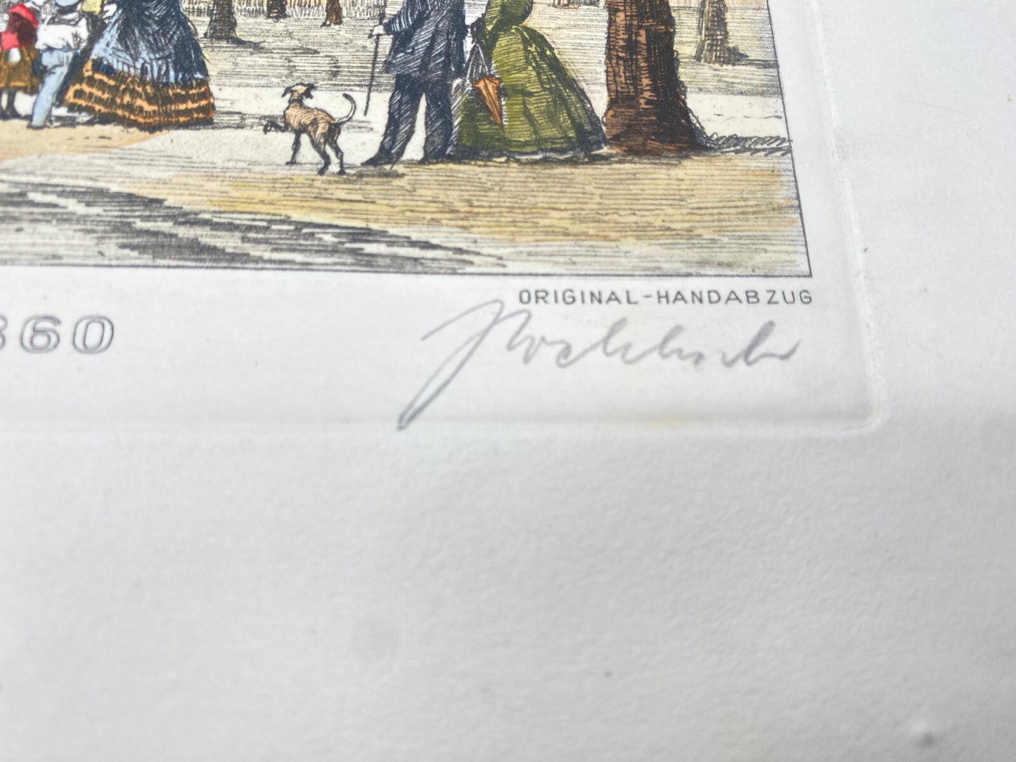 HEINZ WEHLISCH DEUTSCHER KÜNSTLER RADIERUNG DOMZU HILDESHEIM 1860 KOLORIERT