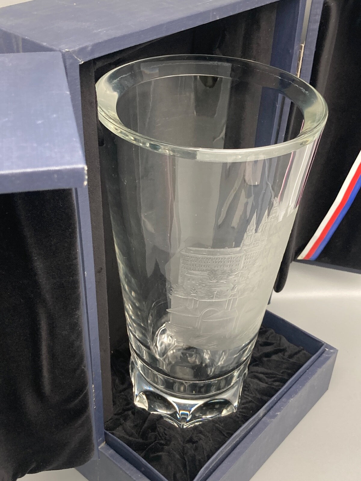 5KG BLEIKRISTALL VASE HANDARBEIT CIMPLOVA BOHEMIA CRYSTAL 1995 ZERTIFIKAT