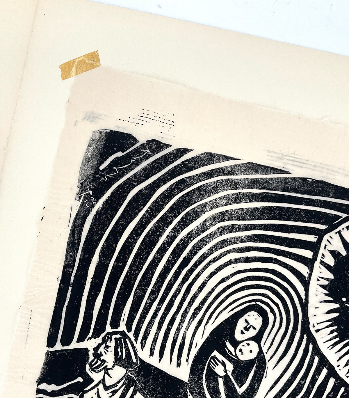 *LINOLSCHNITT WALTER KALOT FLUCHT NACH ÄGYPTEN 1955 EXPRESSIONISMUS BIBEL ORIGIN