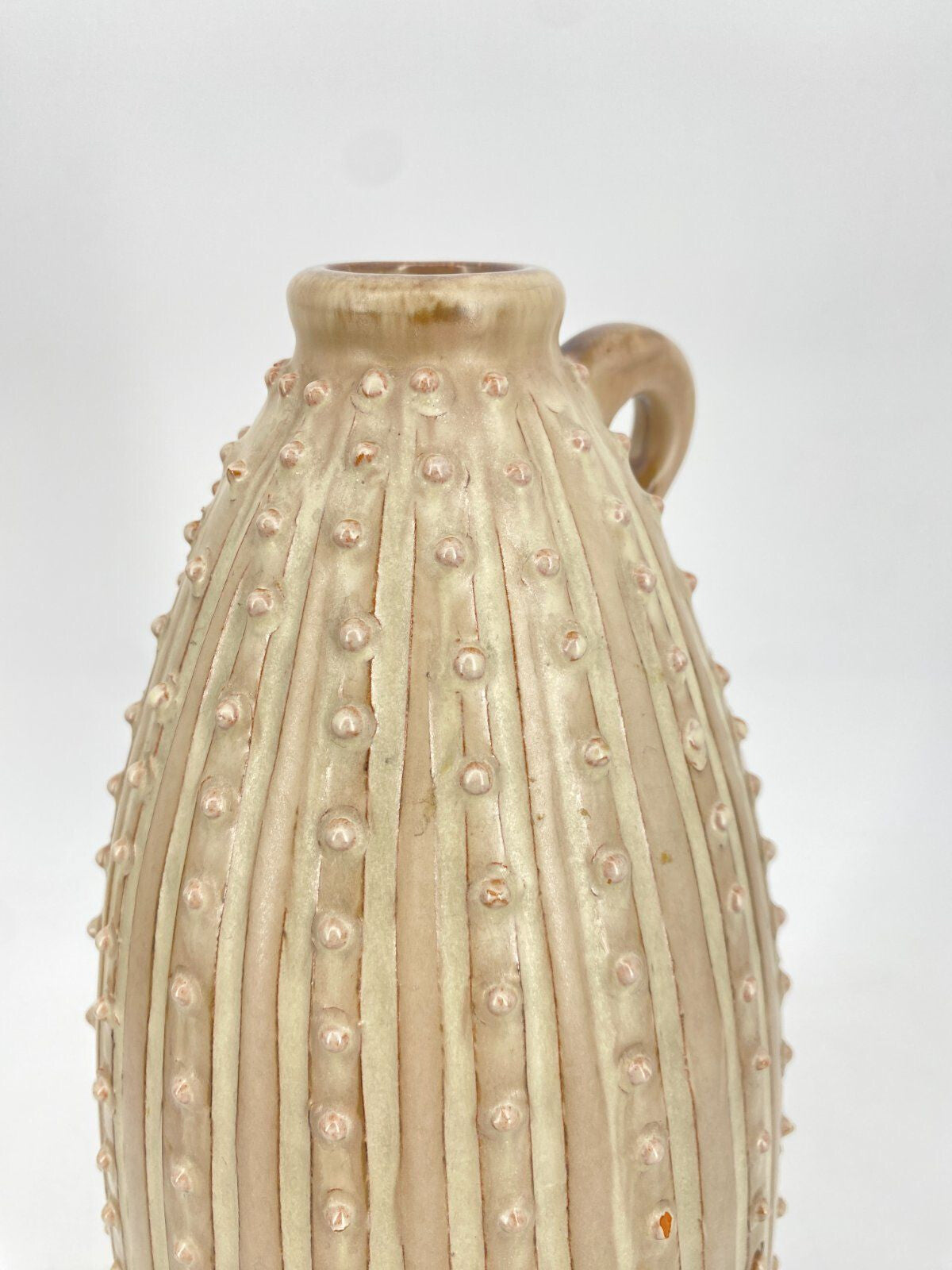 * VASE KERAMIK STUDIOKERAMIK VINTAGE GROß BEIGE FLASCHE