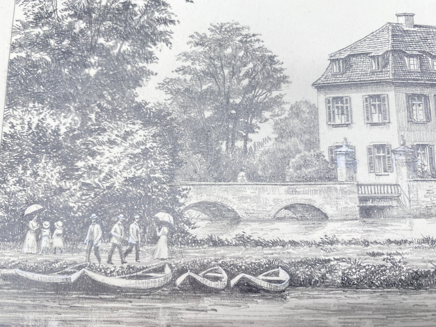 KÜNSTLER HEINZ WEHLISCH SCHLOß BERGE BEI BUER UM 1910 ZEICHNUNG HANDSIGNIERT
