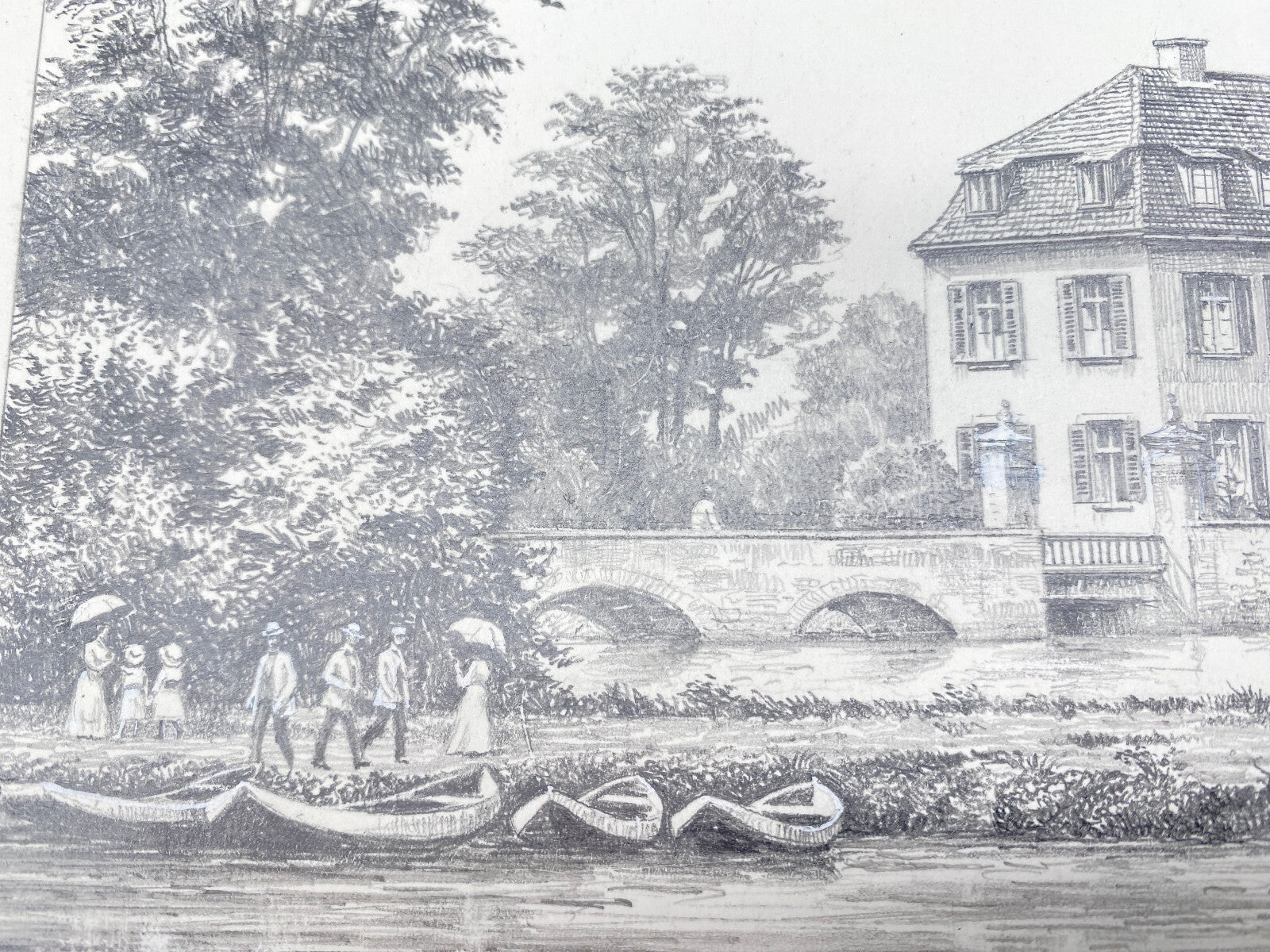 KÜNSTLER HEINZ WEHLISCH SCHLOß BERGE BEI BUER UM 1910 ZEICHNUNG HANDSIGNIERT