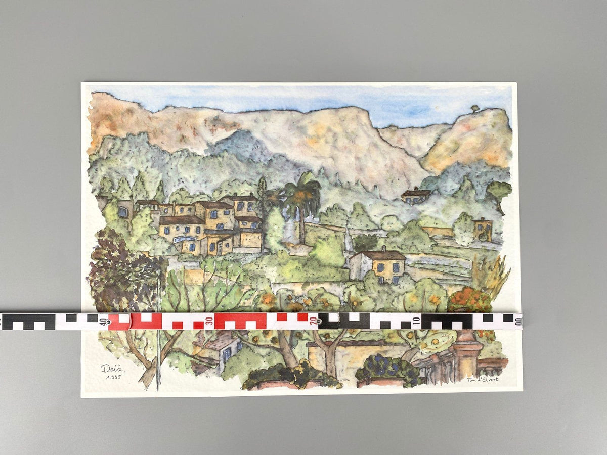 * GRAFIK OFFSET DEIÀ MALLORCA SPANIEN TOM D’ELVERT AQUARELL 1995