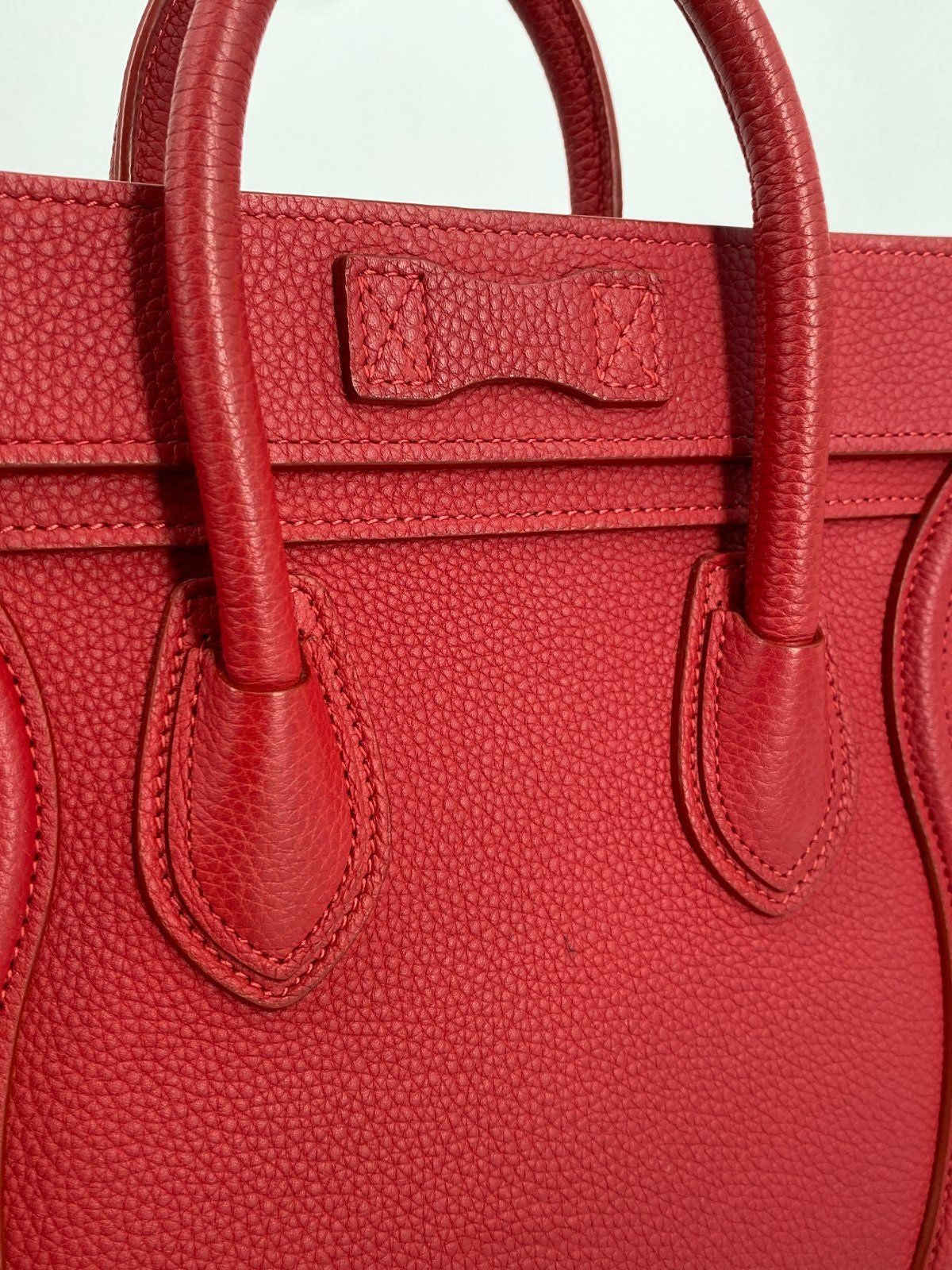 *HANDTASCHE CÉLINE LUGGAGE NANO LEDER POP RED SCHULTERRIEMEN ITAL