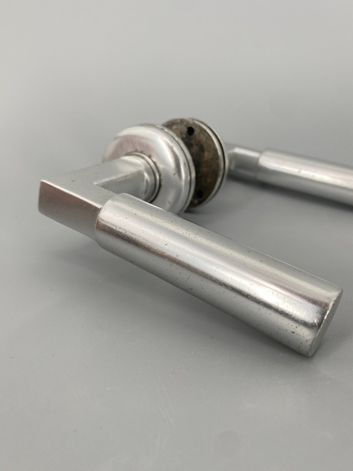 * 2 x TÜRGRIFF TÜRKLINKE DRÜCKER GARNITUR BAUHAUS ALUGUSS ALU VINTAGE