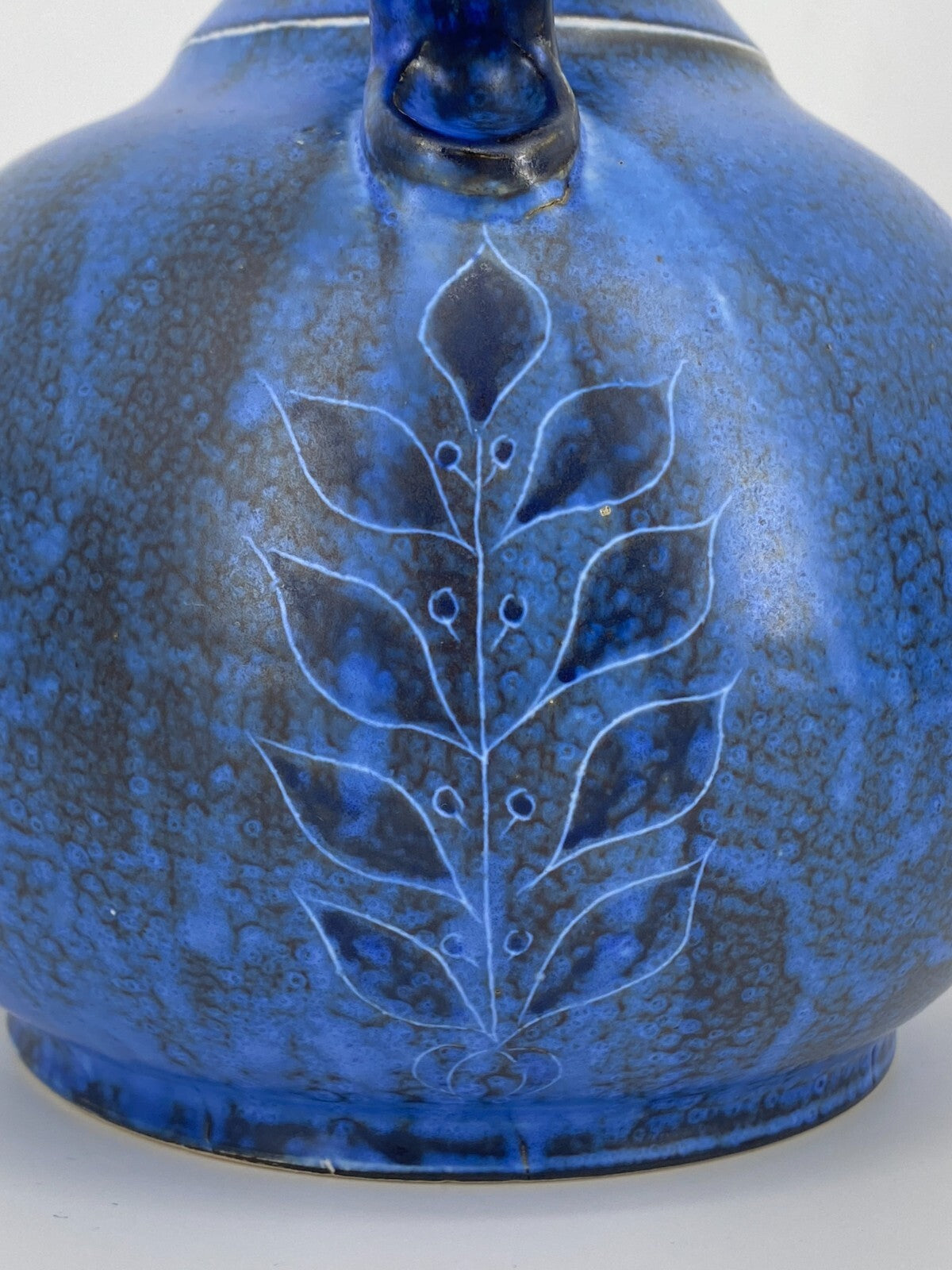 * THOMS HANDARBEIT STUDIO KERAMIK VASE BLAU AMPHORE SONNE MOND 60ER VINTAGE