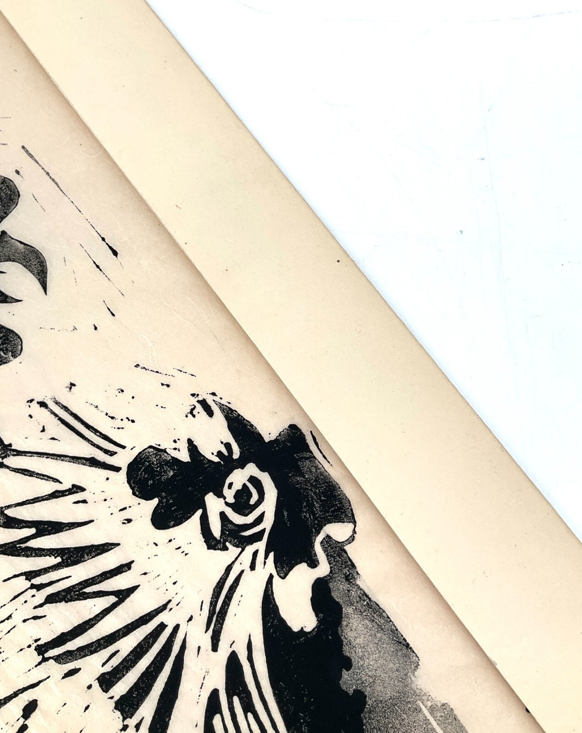 *LINOLSCHNITT WALTER KALOT KÄMPFENDE HÄHNE 1956 ORIGINAL EXPRESSIONISMUS TIERE