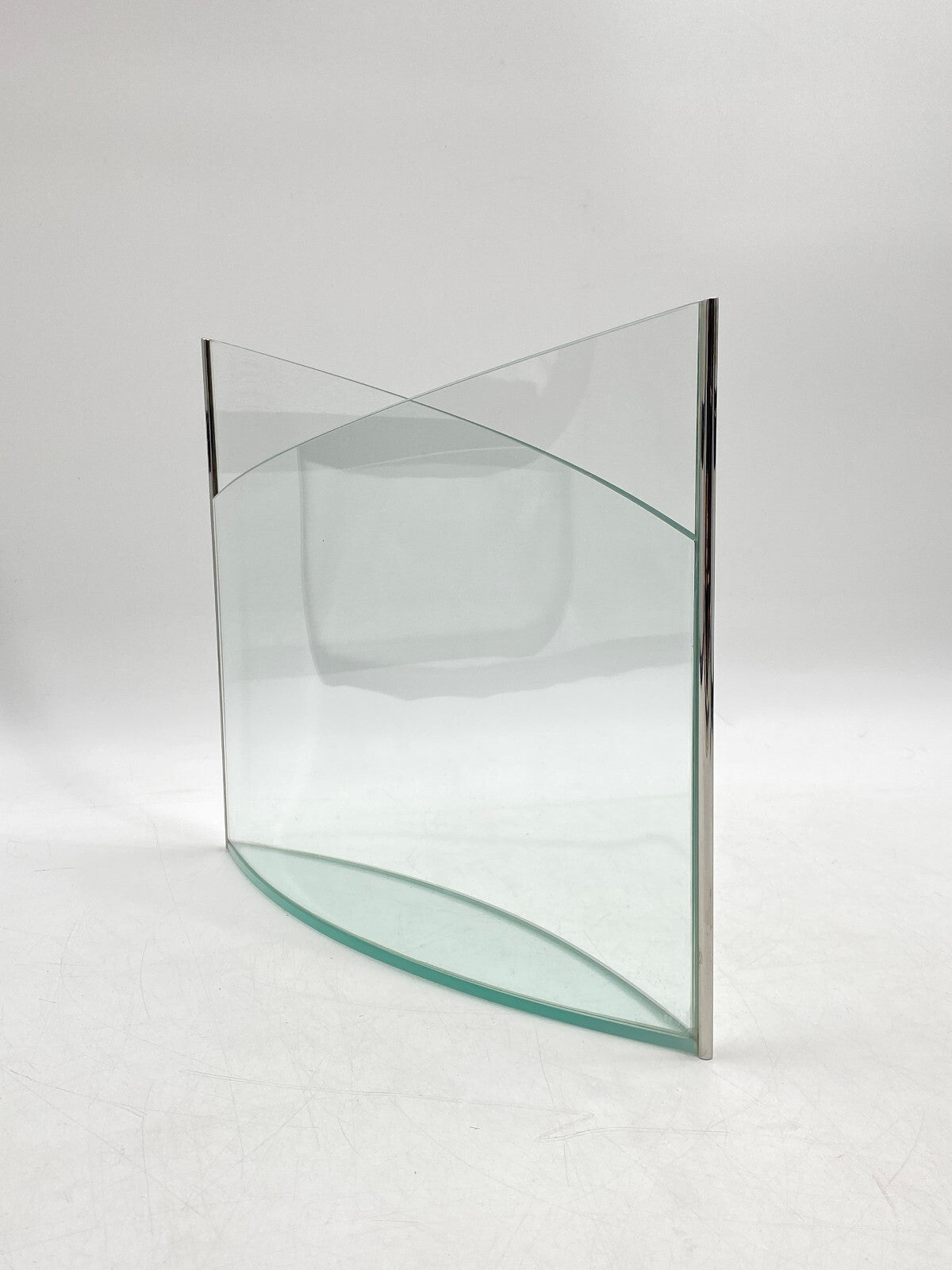* KUNSTVOLLE VASE GLAS GLASVASE EDELSTAHL MID CENTURY DESIGN