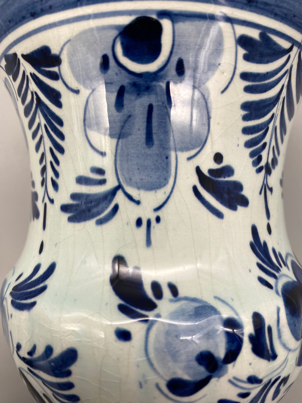 ALTE DELFTER PORZELLAN VASE BLUMENVASE HOLLAND HANDBEMALT 1950ER JAHRE