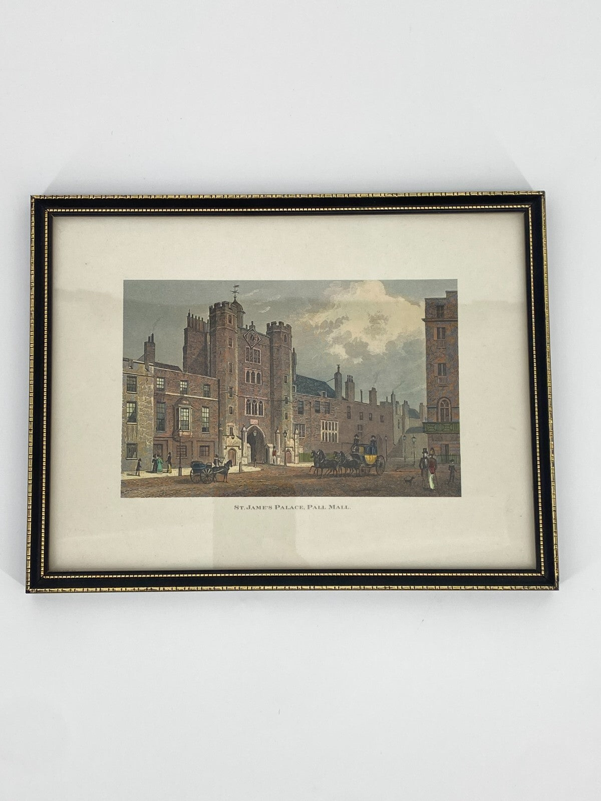 * 2 x DRUCK KUNSTDRUCK RADIERUNG NEW COLLEGE OXFORD ST. JAMES PALACE PALL MALL