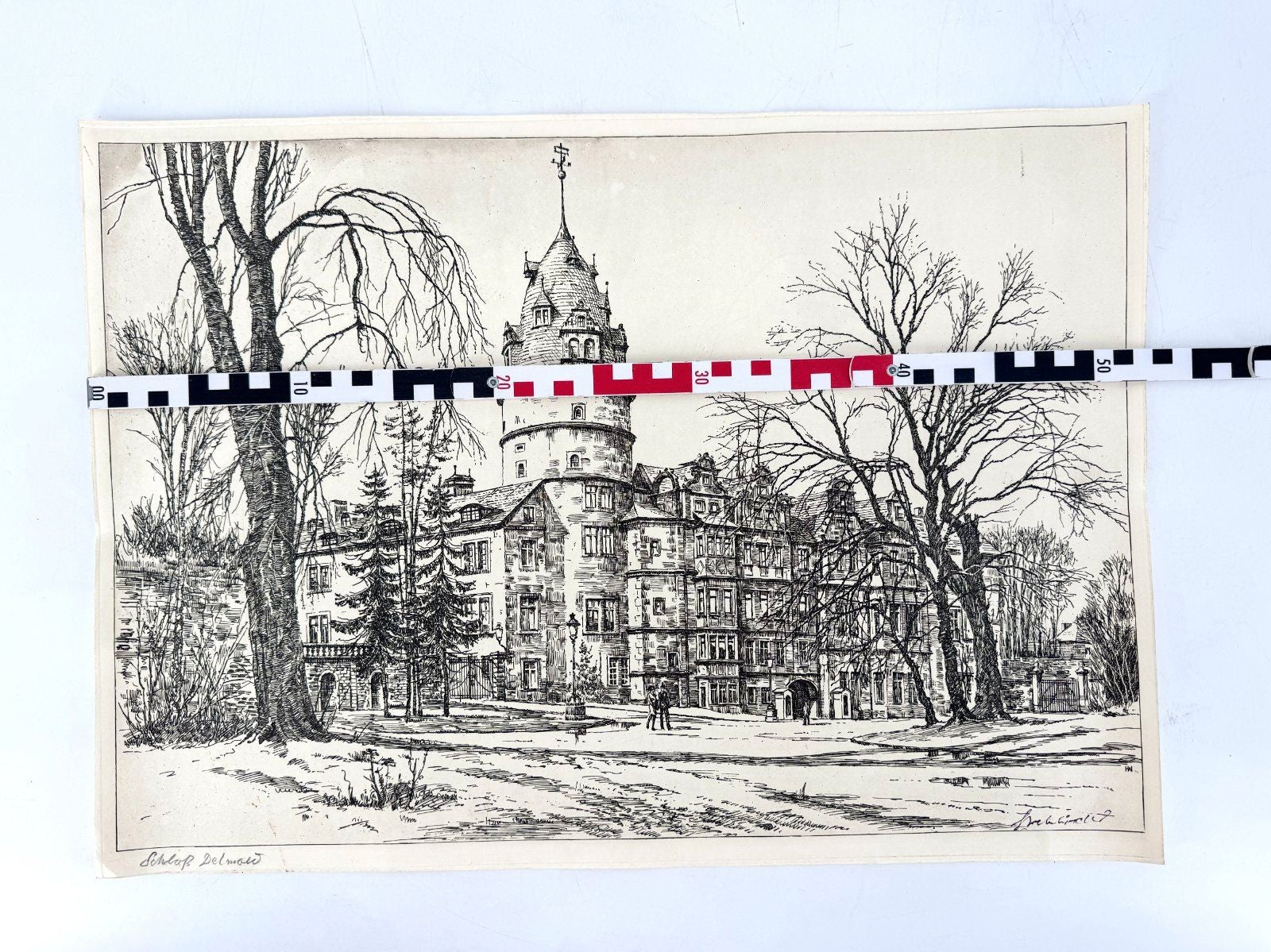 * GRAFIK DRUCKGRAFIK DETMOLD SCHLOSS OSTWESTFALEN WEHLISCH