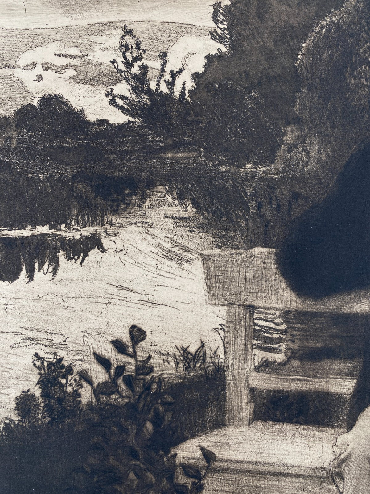 * RADIERUNG BERNHARD PANKOK HANDSIGNIERT SITZENDER GEIGER JUGENDSTIL 1896 UNIKAT