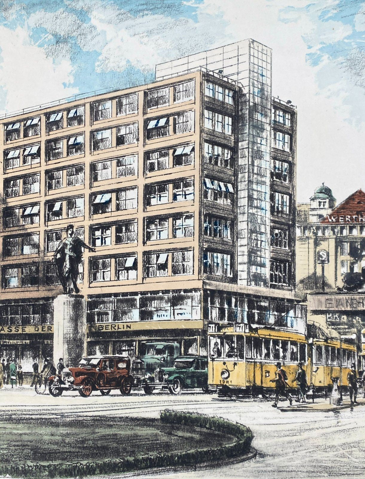 * GRAFIK LITHOGRAFIE HEINZ WEHLISCH BERLIN ALEXANDERPLATZ 1930