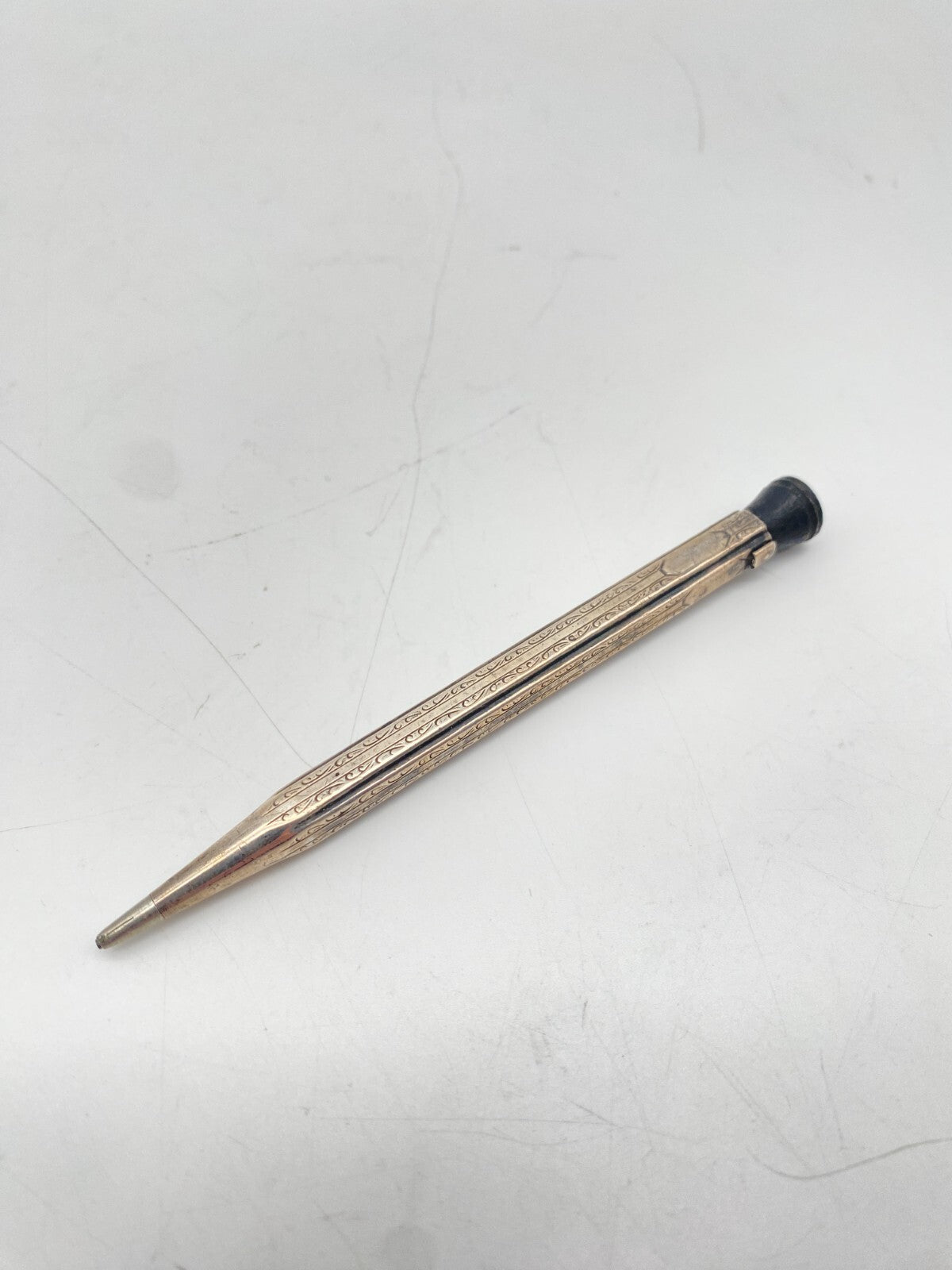 ANTIKER DREHBLEISTIFT ART DECO SILBERBAKELIT KNOPF UM 1920 SILBER