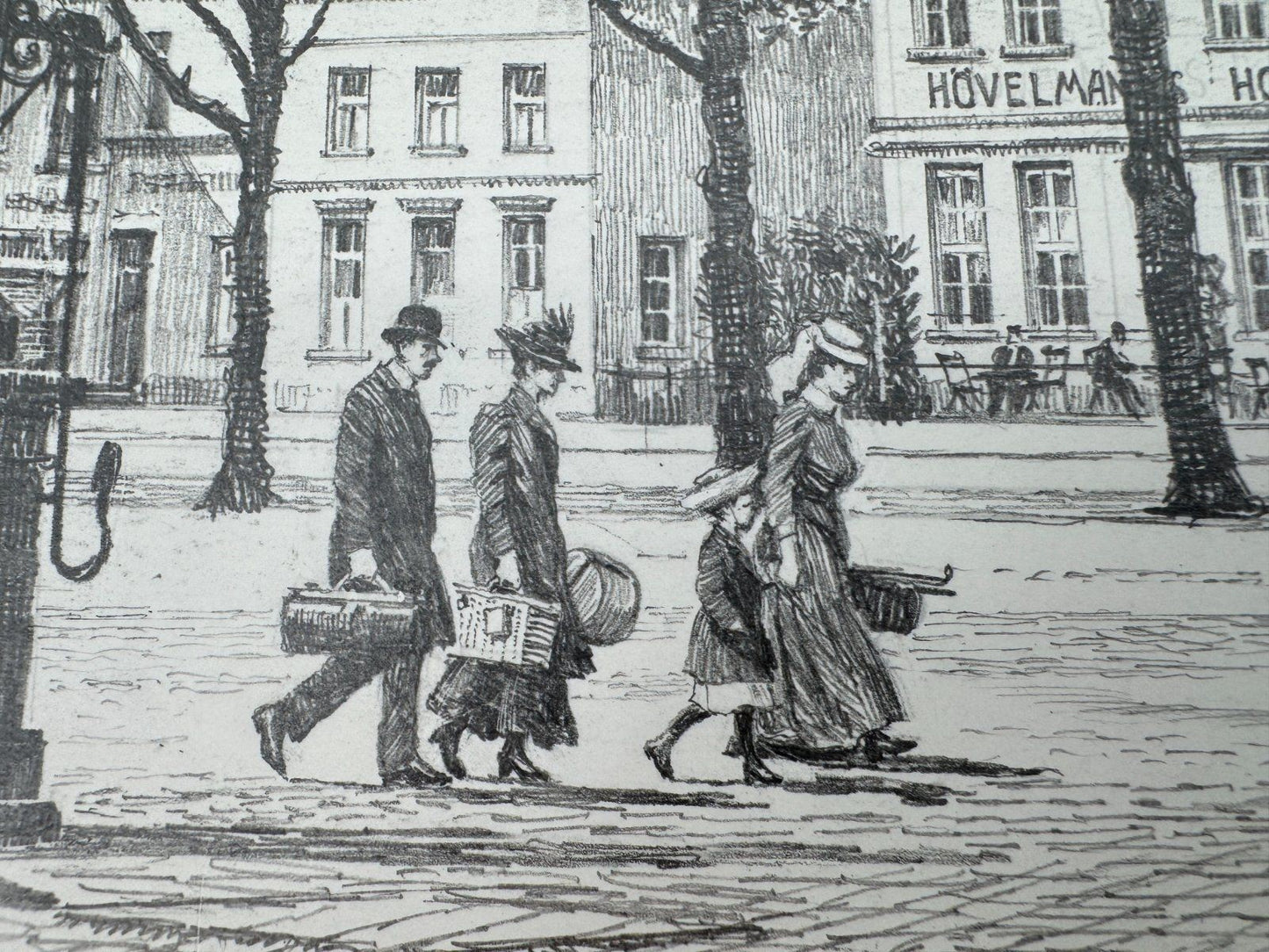 * HEINZ WEHLISCH ZEICHNUNG KANTEN MARKTPLATZ UM 1905 ANSICHT SIGN