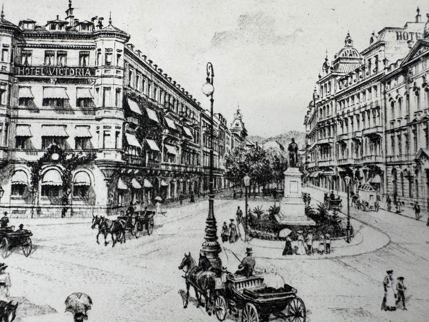 * HEINZ WEHLISCH ORIGINAL RADIERUNG LEOPOLDPLATZ UM 1905 ANSICHT