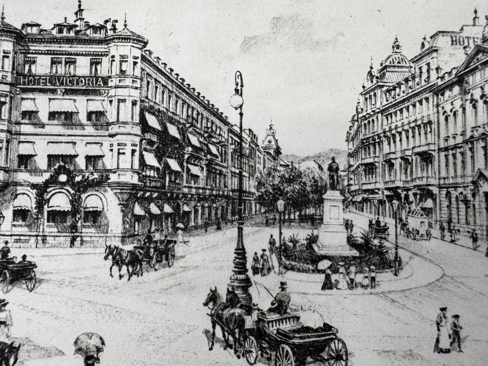 * HEINZ WEHLISCH ORIGINAL RADIERUNG LEOPOLDPLATZ UM 1905 ANSICHT