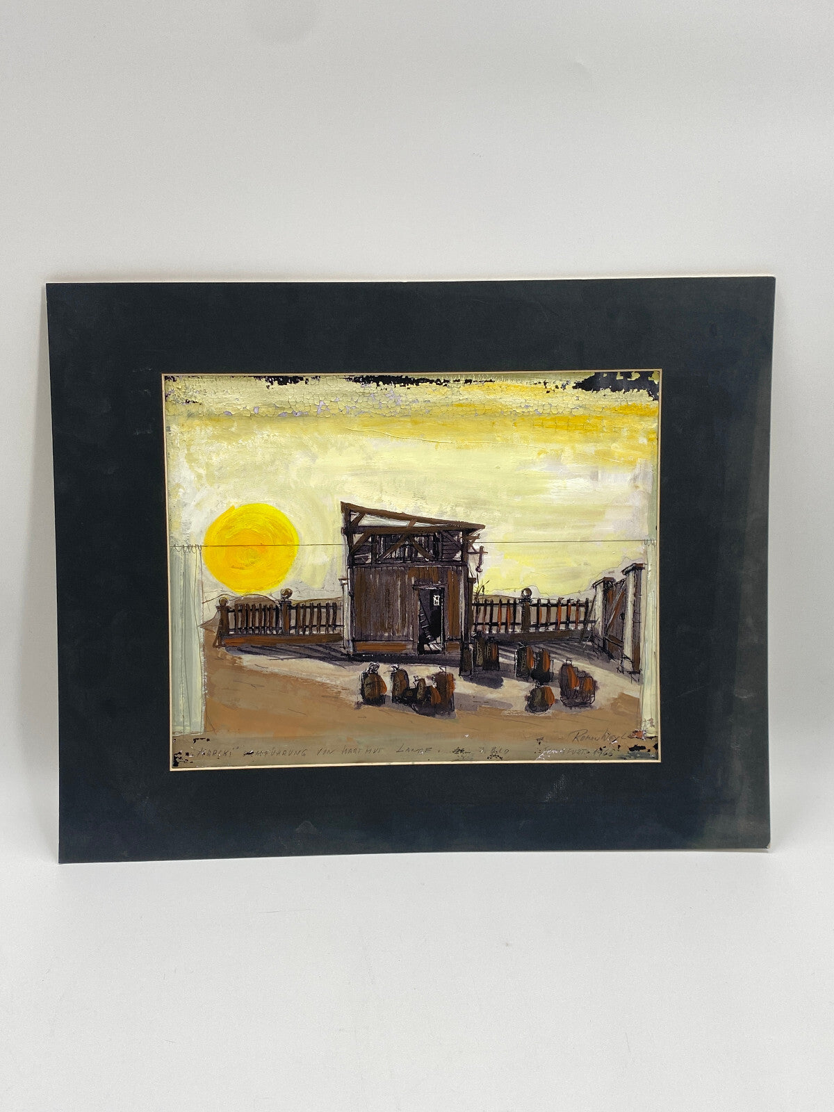 * BILD ACRYL ÖL GEMÄLDE ROMAN WEYL MARSKI URAUFFÜHRUNG 1966 BÜHNENBILD VINTAGE