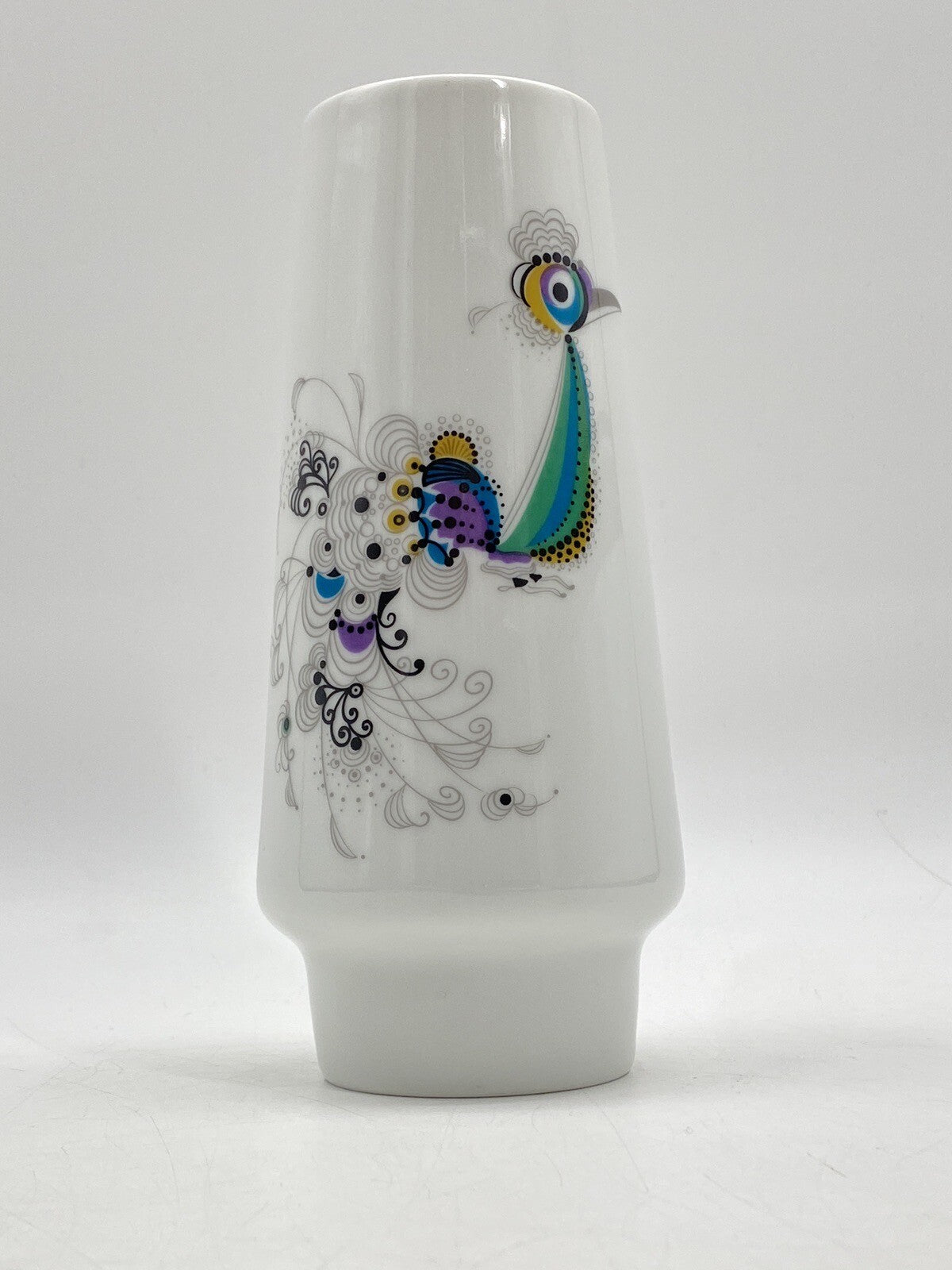 * H&C HEINRICH SELB BAVARIA VASE PFAU PORZELLAN 50ER 60ER VINTAGE DESIGN