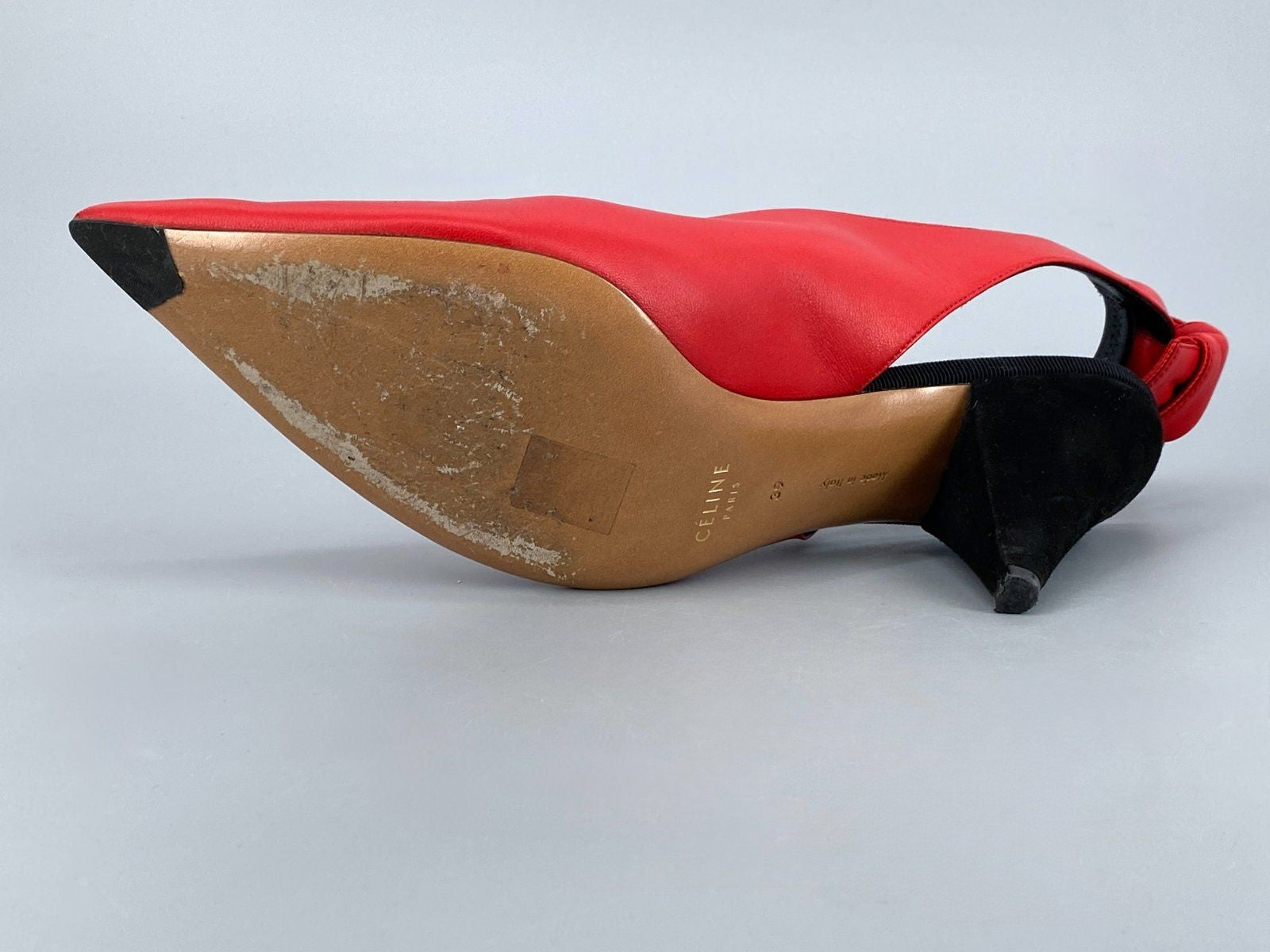 * DAMENSCHUHE CÉLINE PUMPS LEDER 39 FEUERROT ITALY PHOEBE PHILO