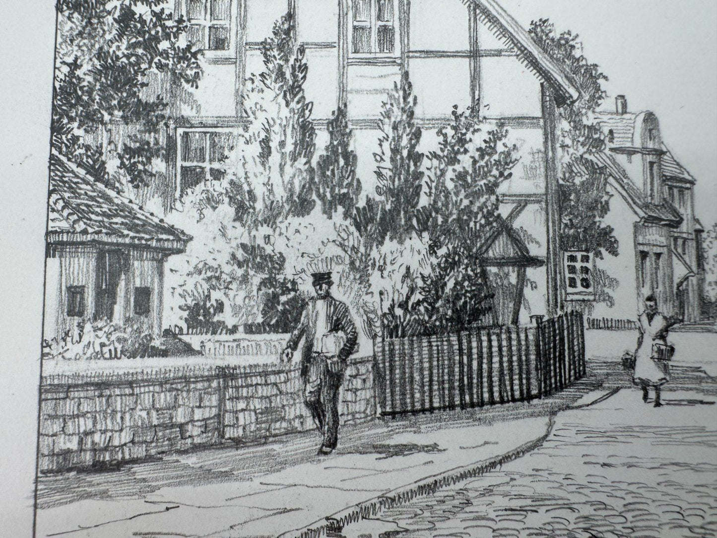 * HEINZ WEHLISCH ZEICHNUNG MARL LOERSTRAßE GELSENKIRCHEN SIGNIERT