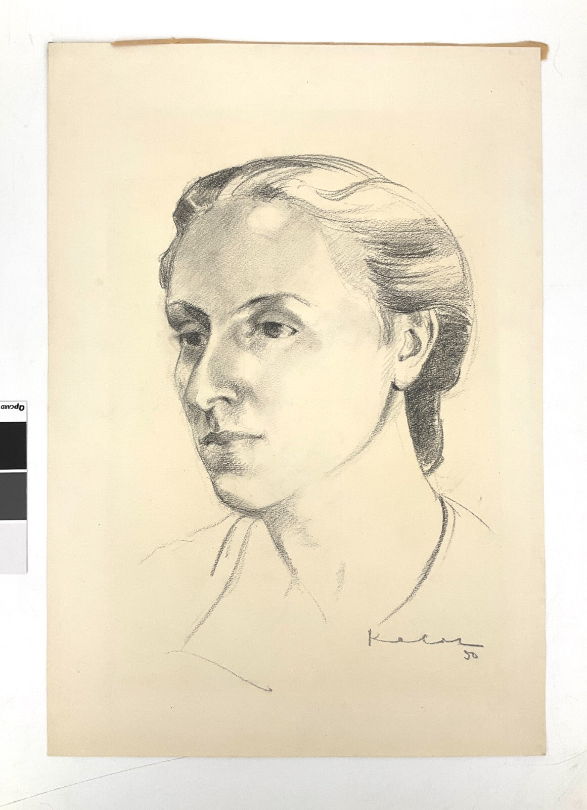 *ZEICHNUNG WALTER KALOT FRAUENPORTÄT FRAU PORTRÄT 1950 GRAFIT SIGNIERT UNIKAT