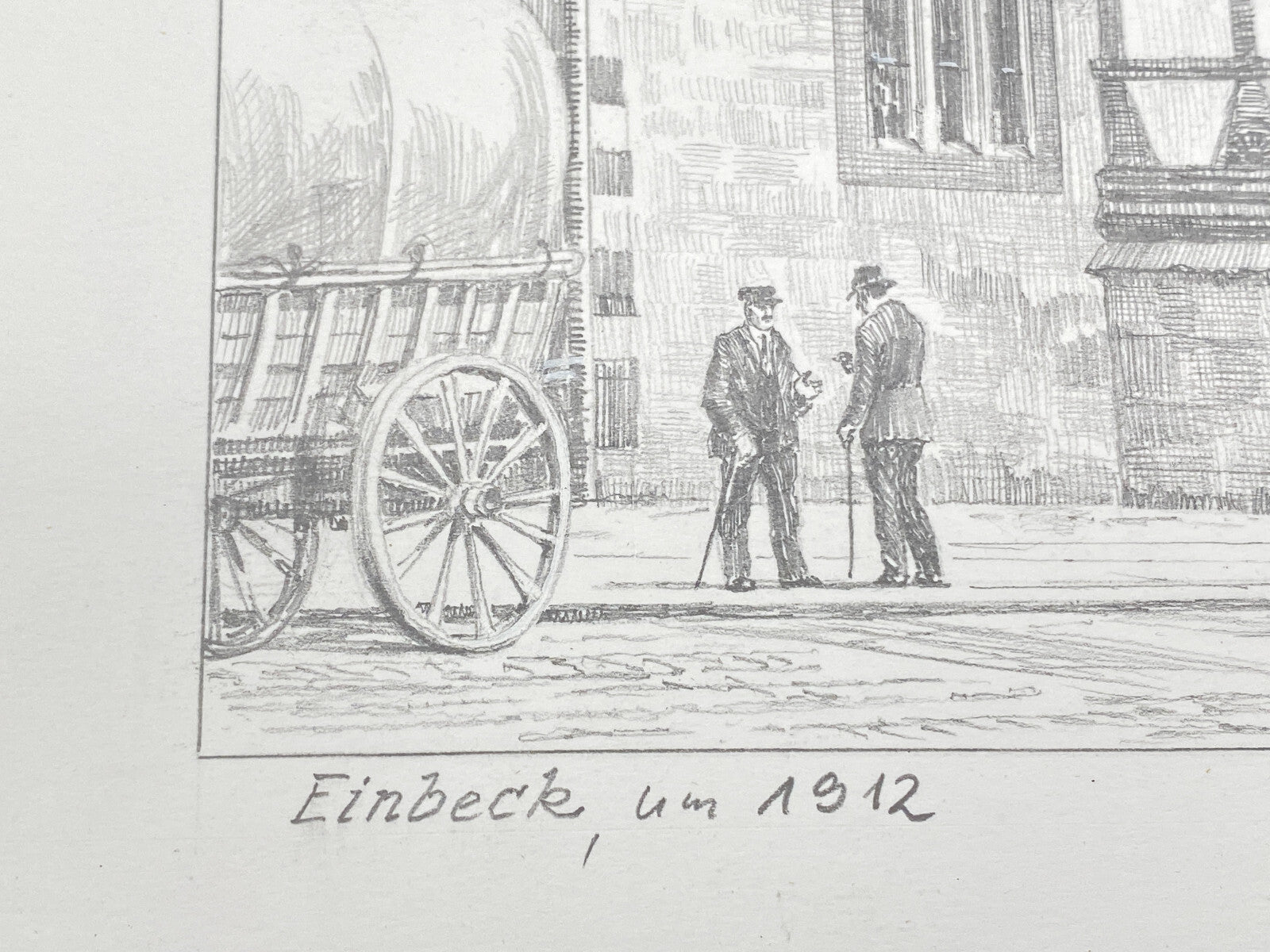 DEUTSCHER KÜNSTLER HEINZ WEHLISCH ZEICHNUNG EINBECK UM 1912 HANDSIGNIERT
