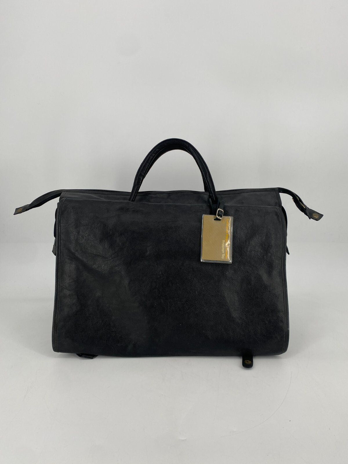 * VINTAGE IL BISONTE ECHT LEDER TASCHE SCHWARZ ITALY DESIGN