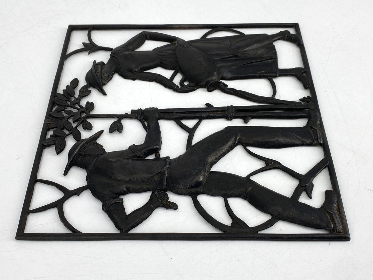 * WANDBILD GUSSEISEN FISCHER WISMAR BAUMPFLANZUNG RELIEF