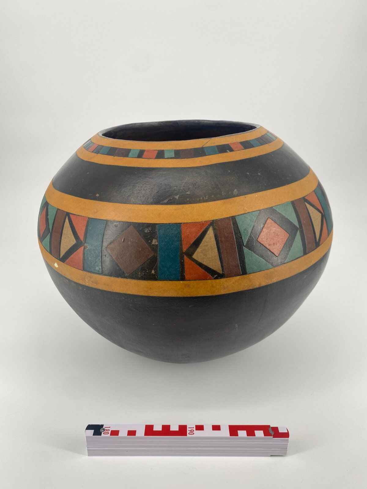 * VASE AFRIKA KERAMIK GROß BODENVASE HANDARBEIT ORNAMENT VINTAGE