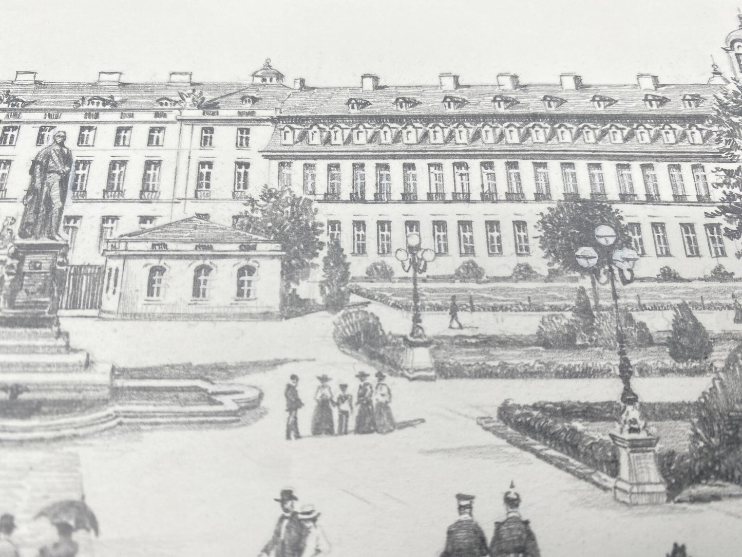 HEINZ WEHLISCH ZEICHNUNG KARLSRUHE GROßHERZOGLICHES SCHLOß HANDSIGNIERT