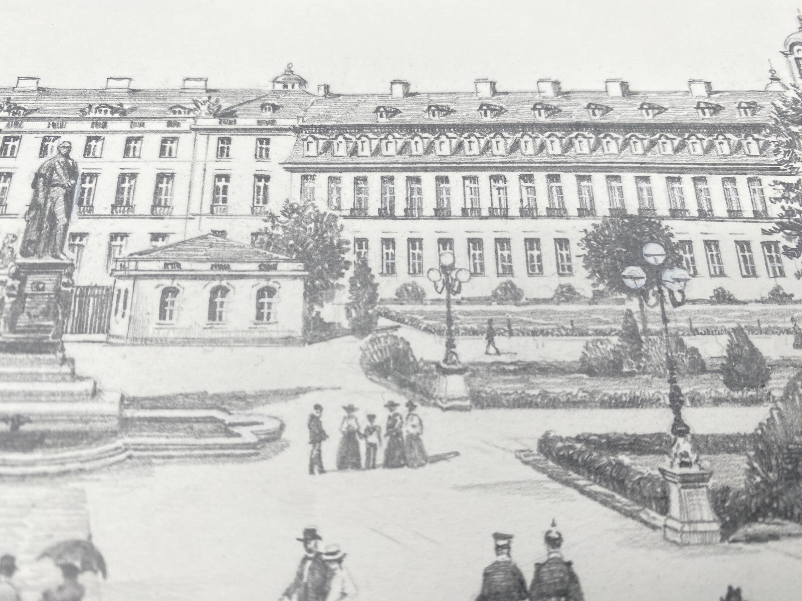 HEINZ WEHLISCH ZEICHNUNG KARLSRUHE GROßHERZOGLICHES SCHLOß HANDSIGNIERT