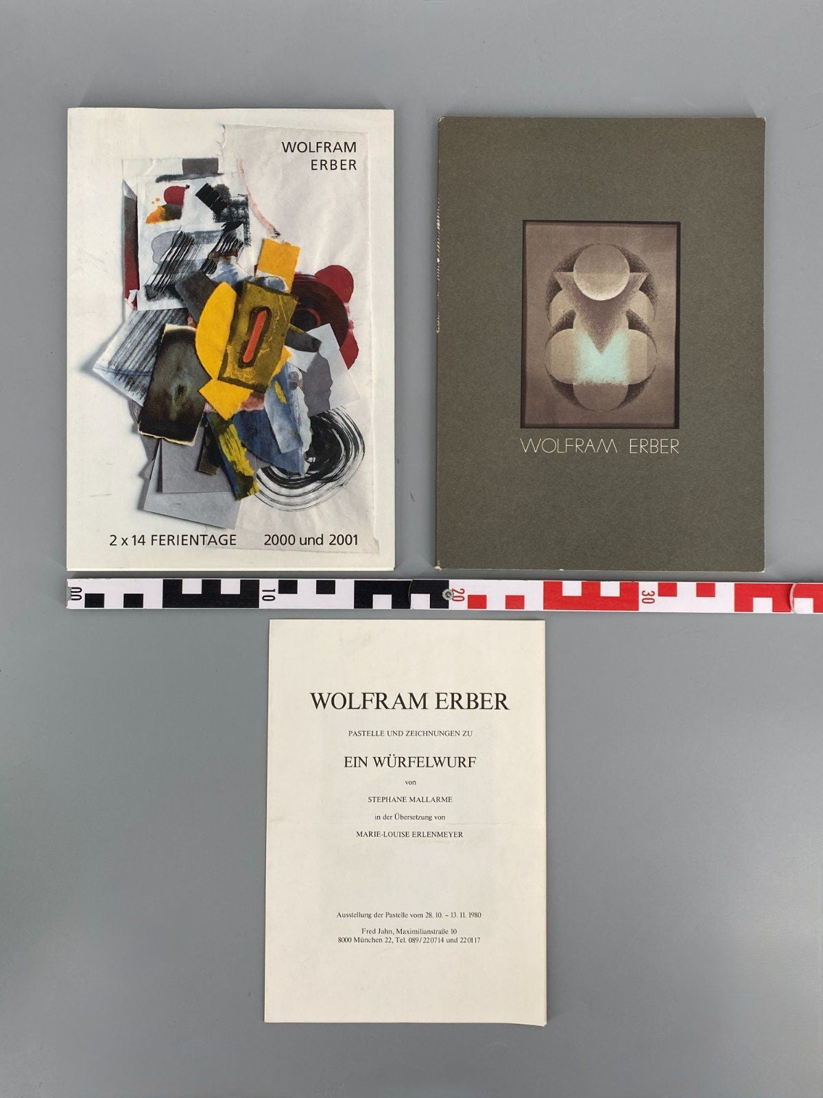 * WOLFRAM ERBER 3x BÜCHER FLYER SIGNIERT AUTOGRAMM ORIG MALLARME