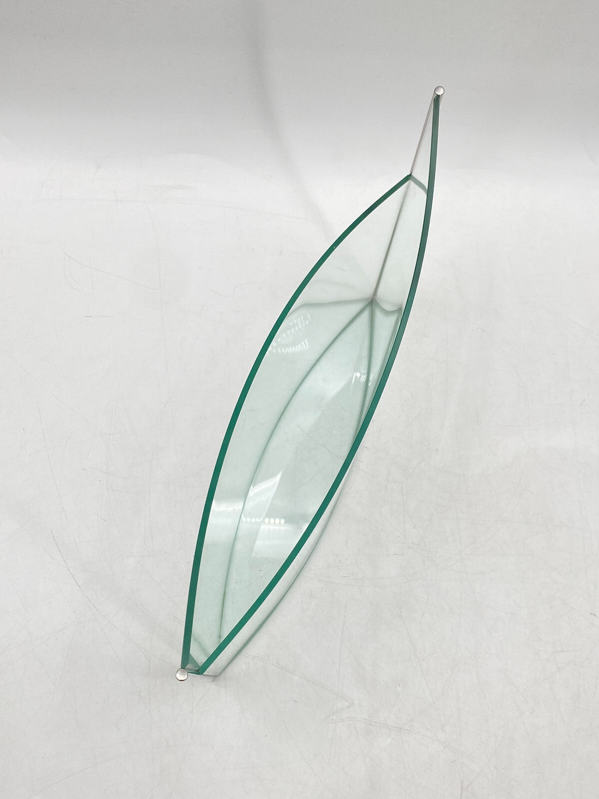 * KUNSTVOLLE VASE GLAS GLASVASE EDELSTAHL MID CENTURY DESIGN