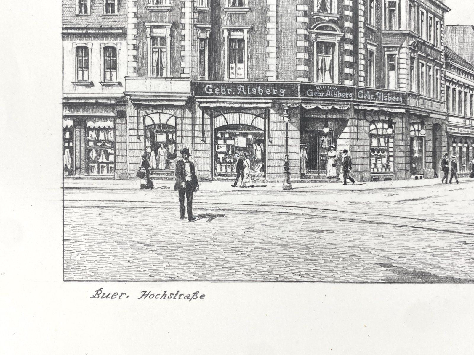 * HEINZ WEHLISCH ZEICHNUNG BUER GELSENKIRCHEN ANSICHT SIGNIERT