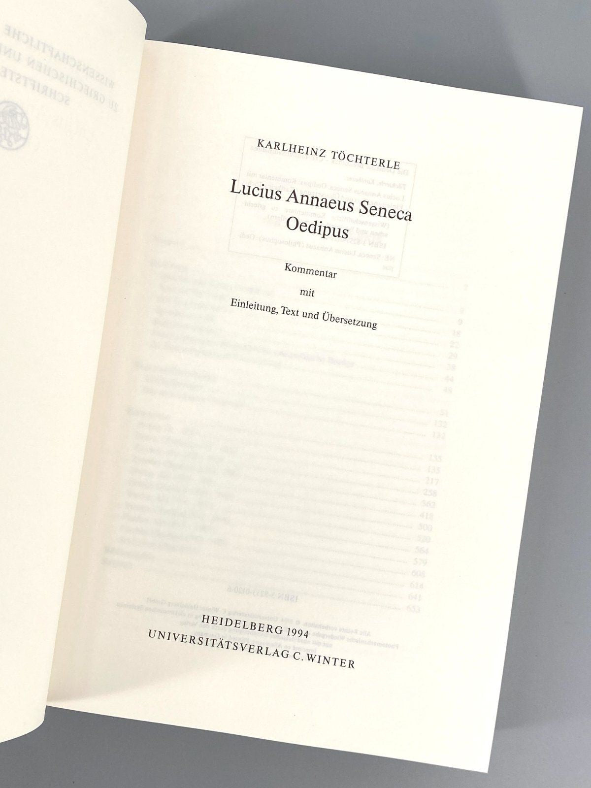 *2x BUCH SENECA OEDIPUS EPIGRAMME UND ANDERE GEDICHTE ANTHOLOGIA