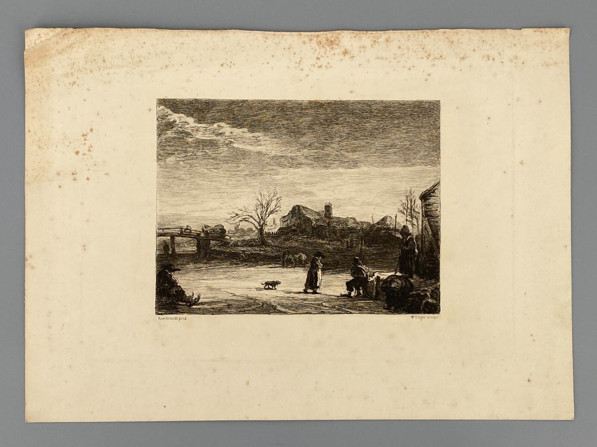 * 6x RADIERUNG WILLIAM UNGER NACH REMBRANDT DRUCKGRAFIK ANTIK 19. JH KONVOLUT