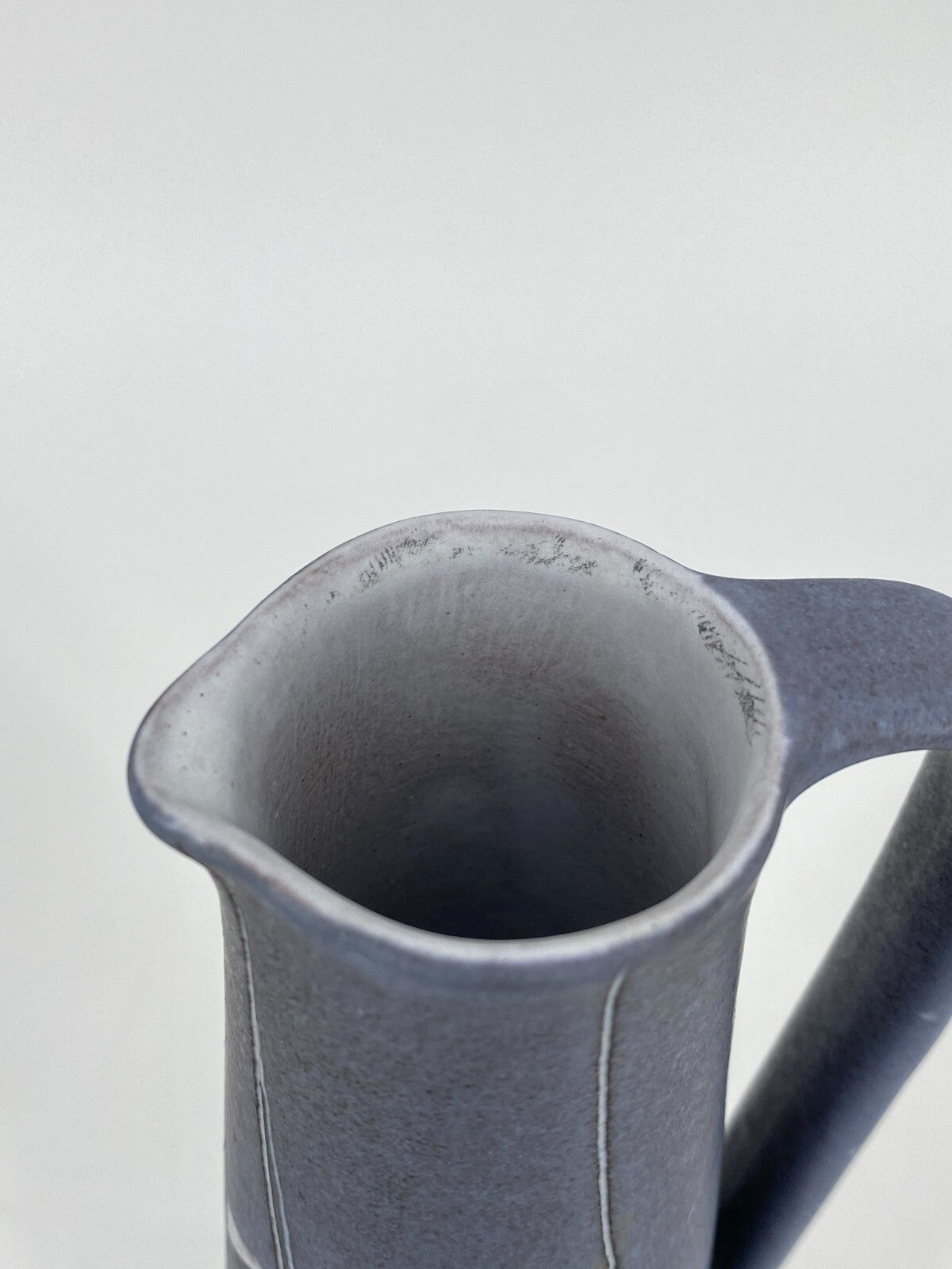 * KUNSTTÖPFEREI MARSCHNER KERAMIK KRUG VASE 18,5CM MATT GRAU BLAU