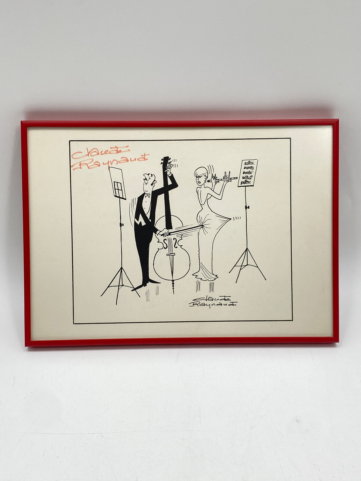 * CLAUDE RAYNAUD KARIKATUR DRUCK KUNSTDRUCK SIGNIERT MUSIK SZENE