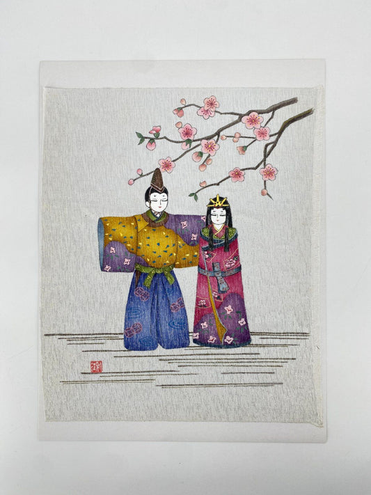 * BILD HINA PUPPEN JAPAN TEXTIL KIMONO ASIEN KUNST WANDBILD