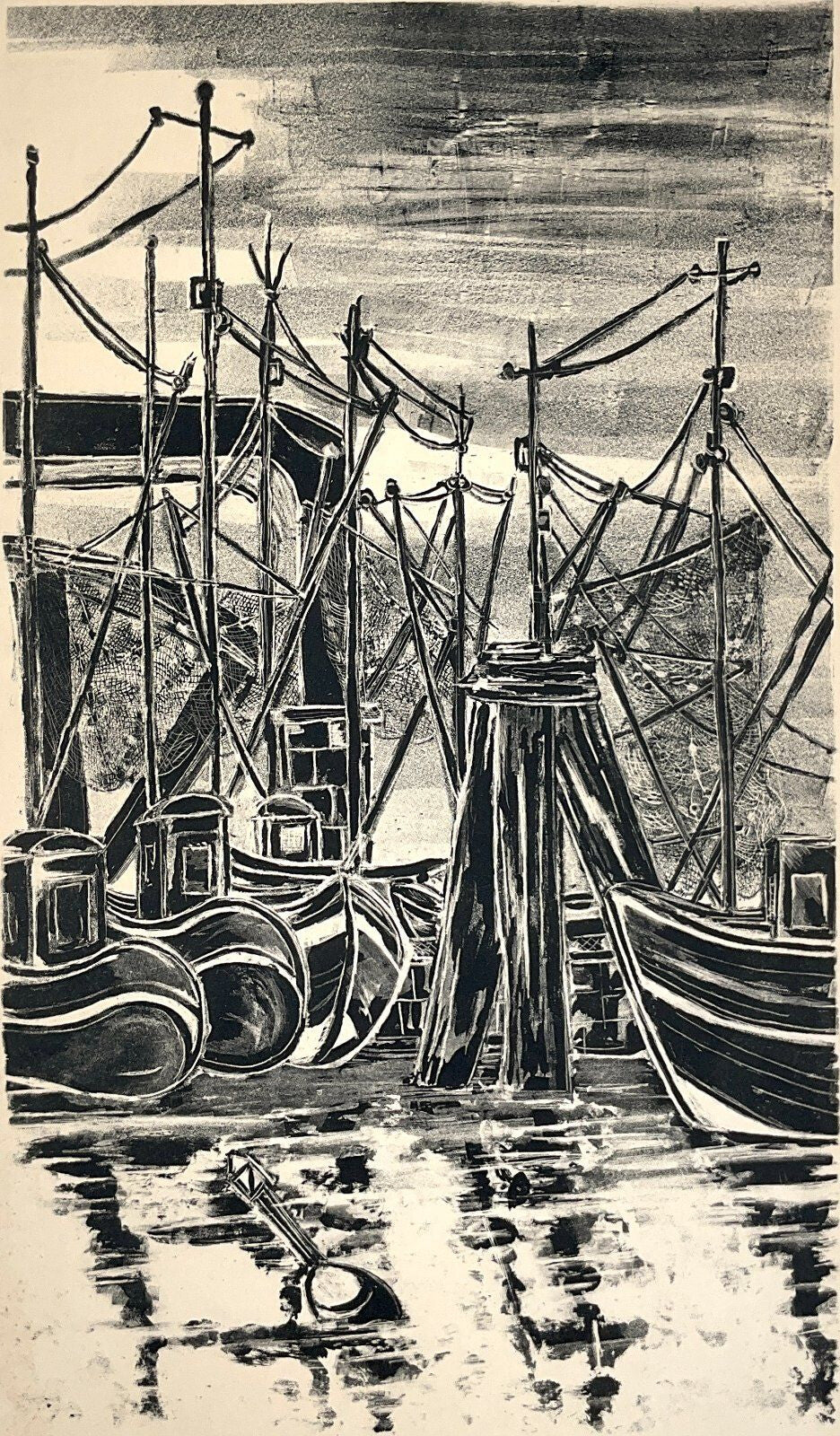 *LITHOGRAFIE KLAUS ZEGENHAGEN HAFEN WILHELMSHAVEN MARITIM ORIGINAL