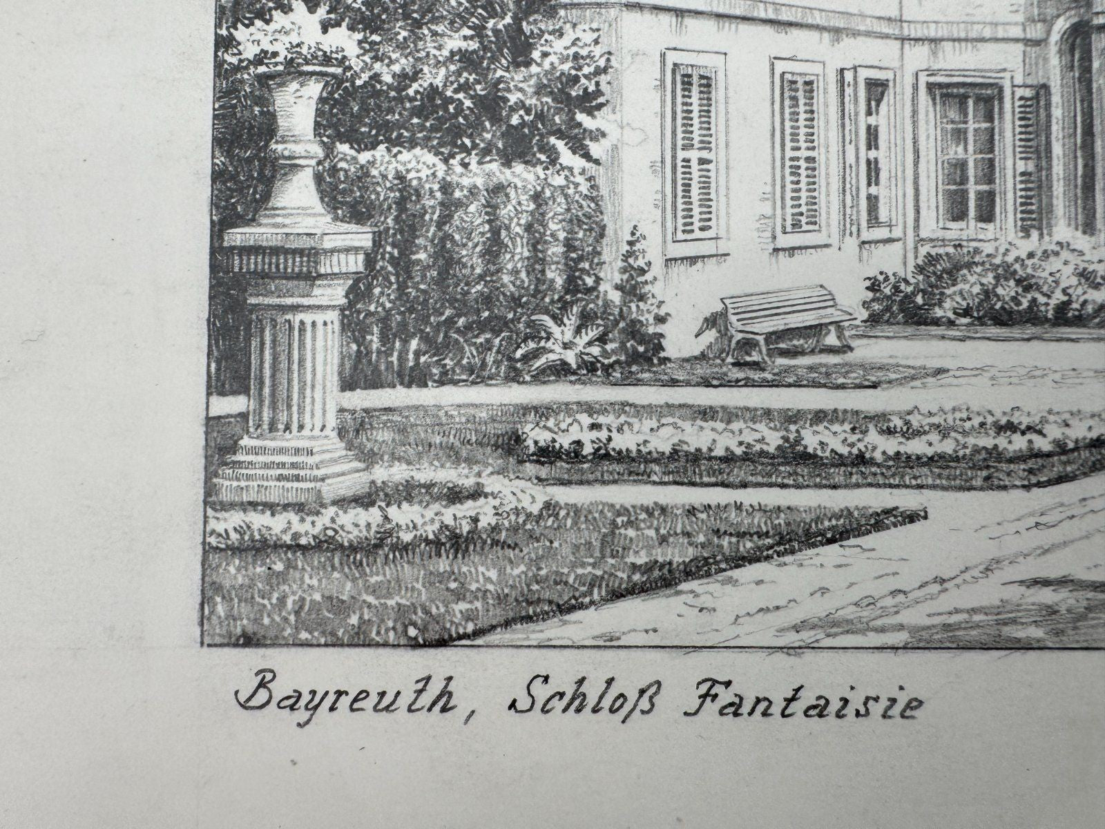 * HEINZ WEHLISCH ZEICHNUNG BAYREUTH SCHLOß FANTAISIE ANSICHT SIGNIERT