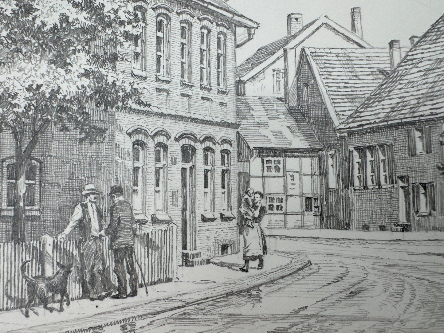 * HEINZ WEHLISCH ZEICHNUNG POLSUM GELSENKIRCHEN UM 1910 SIGNIERT