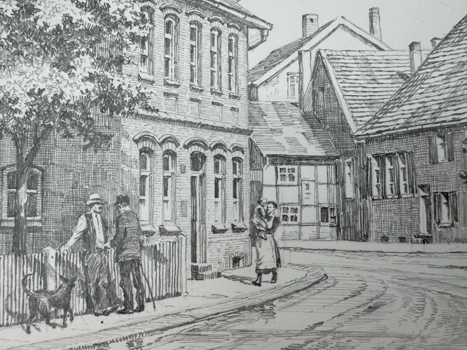 * HEINZ WEHLISCH ZEICHNUNG POLSUM GELSENKIRCHEN UM 1910 SIGNIERT