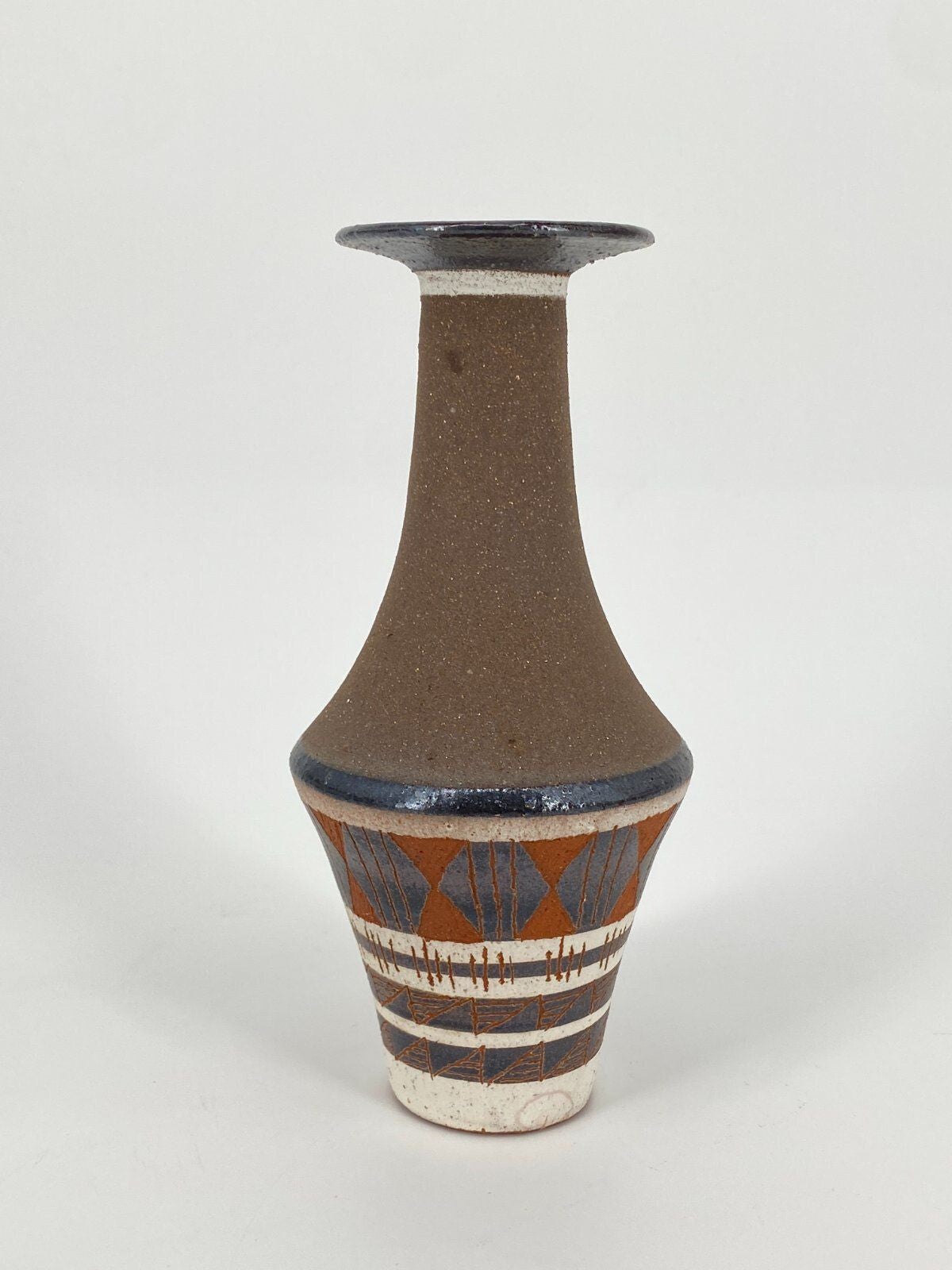 * UDO MERTZDORF STUDIOKERAMIK VASE TERRACOTTA BRAUN 60ER DEUTSCH