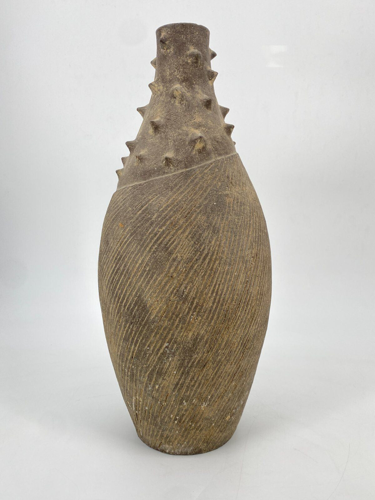 * VASE KERAMIK OAXACAN SPITZEN MID CENTURY BRUTALISMUS STEINZEUG TON MEXICO